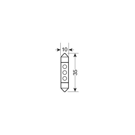 Lampa pirnide komplekt T10 36 mm, LED, sinine | HL Autoosad