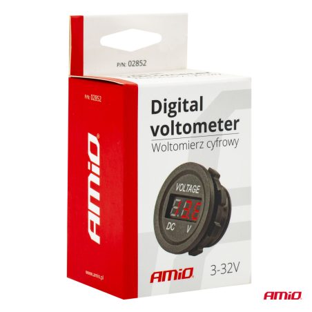 AMiO digitaalne voltmeeter 3–32 V, süvistatav | HL Autoosad
