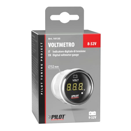 Lampa voltmeeter, must, süvistatav | HL Autoosad
