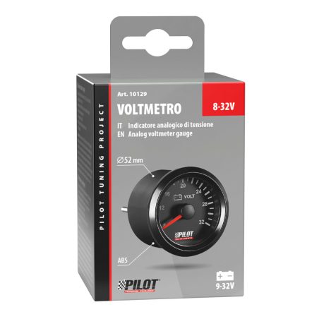 Lampa voltmeeter Ø 52 mm, must | HL Autoosad