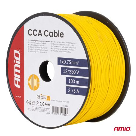 AMiO kõlarikaabel 1 x 0,75 mm² 100 m 3,75 A 12/230 V | HL Autoosad