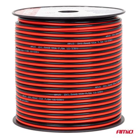 AMiO kõlarikaabel 2 x 1,5 mm² 100 m 7,5 A | HL Autoosad