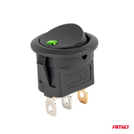 AMiO lüliti ümar 12 V 20 A roheline LED | HL Autoosad