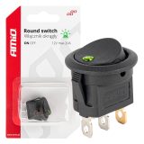AMiO lüliti ümar 12 V 20 A roheline LED | HL Autoosad