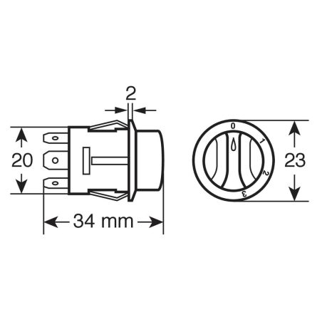 Lampa pööratav lüliti, 4 asendit, 12/24 V, 20 A | HL Autoosad