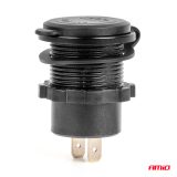 AMiO laadija 2x USB-C punane taustavalgus 12/24 V | HL Autoosad