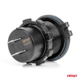 AMiO laadija 2x USB-C punane taustavalgus 12/24 V | HL Autoosad