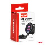 AMiO laadija 2xUSB sinine valgustus Quick 3.0 | HL Autoosad