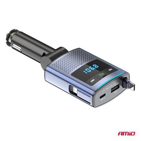 AMiO FM-transmitter 1 x USB-A, 1 x USB-C, 12/24 V | HL Autoosad