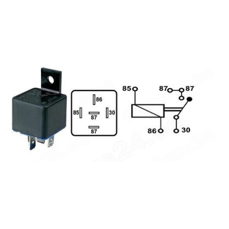 Autoelettric relee 12 V 30 A, 5-klemmiline PID | HL Autoosad