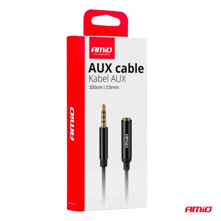 AMiO AUX-juhe 3,5 mm isane pistik + pesa, 2 m | HL Autoosad