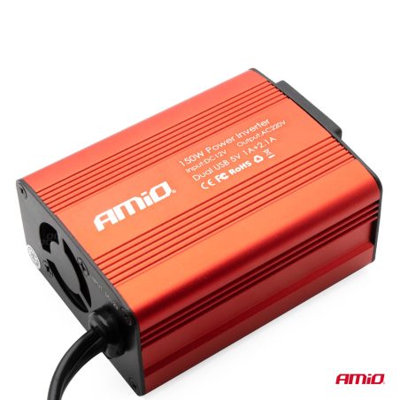 AMiO inverter 12 V-230 V, 150/300 W, 2 usb-pesa | HL Autoosad