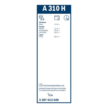 Bosch Aerotwin Rear A310H raamita tagaklaasi klaasipuhastaja 330 mm