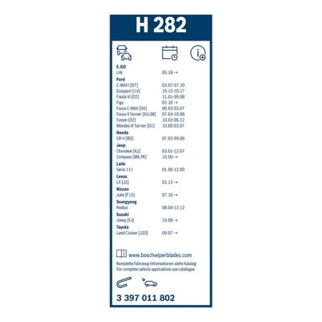 Bosch Rear H282 raamiga tagaklaasi klaasipuhastaja 280 mm