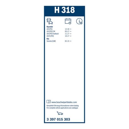 Bosch Rear H318 tagaklaasi klaasipuhastaja 300 mm