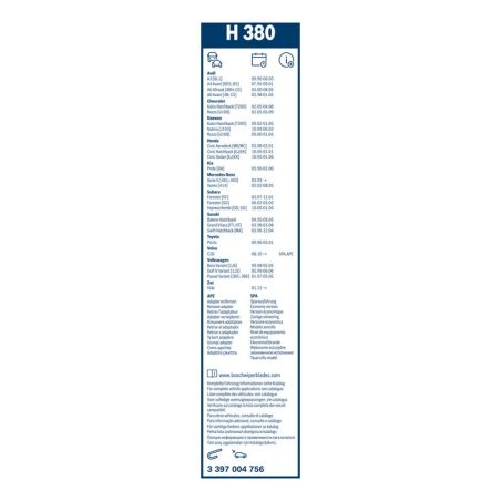Bosch Rear H380 raamiga tagaklaasi klaasipuhastaja 370 mm