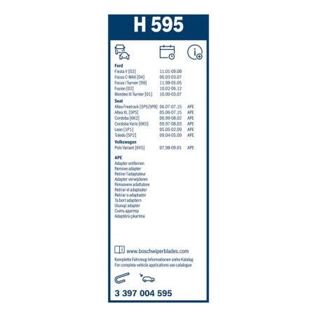 Bosch Rear H595 raamiga tagaklaasi klaasipuhastaja 280 mm