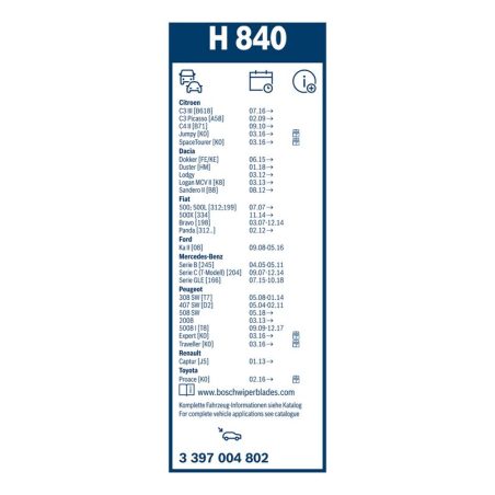 Bosch Rear H840 tagaklaasi klaasipuhastaja 290 mm