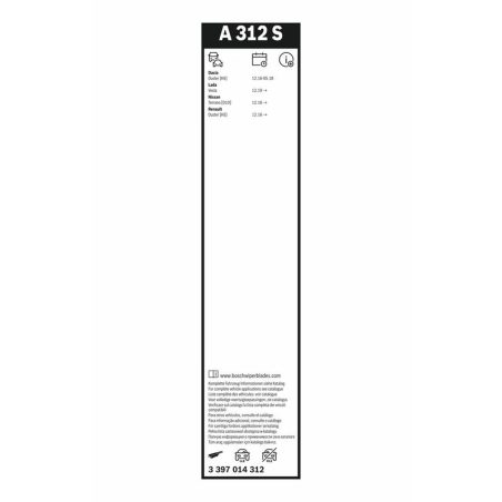 Bosch Aerotwin A312S raamita klaasipuhastajad 600/450 mm komplekt
