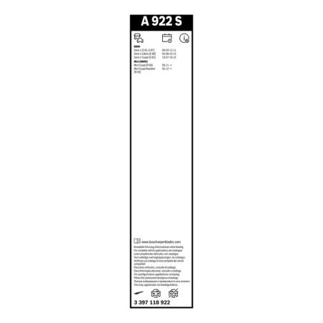 Bosch Aerotwin A922S raamita klaasipuhastajad 500/500 mm komplekt