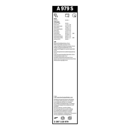 Bosch Aerotwin A979S raamita klaasipuhastajad 600/475 mm komplekt