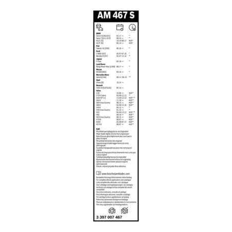 Bosch Aerotwin Multi-Clip AM467S raamita klaasipuhastajad 650/475 mm komplekt