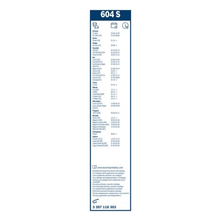 Bosch Twin Spoiler 604S raamiga klaasipuhastajad 600/450 mm komplekt
