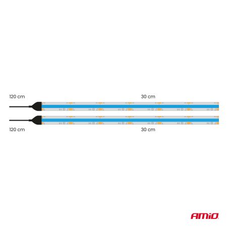 AMiO LED COB ribad 2 x 30 cm 12 V sinine | HL Autoosad