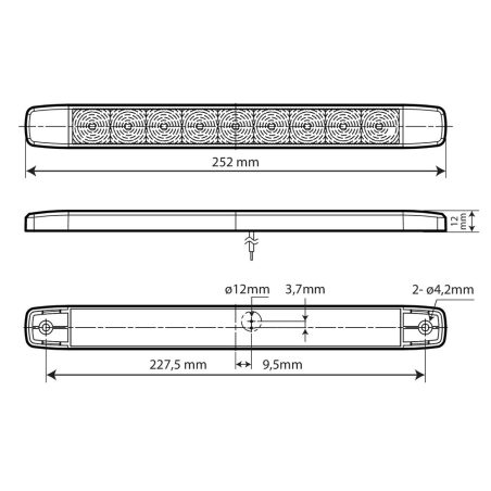 Lampa gabariidi pidurituli 9 LED 12/24 V, punane | HL Autoosad
