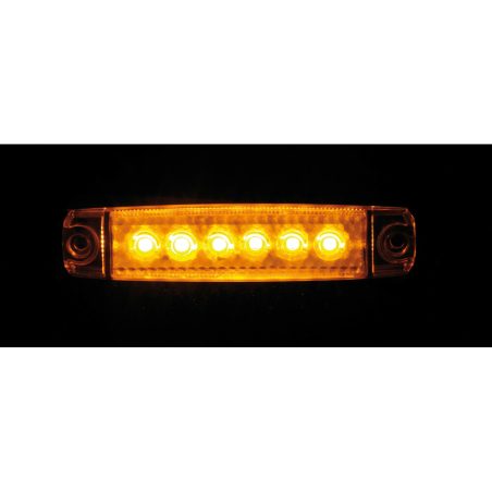 Lampa LED tuli 6 LED-i, 12/24 V, oranž, 96 x 20 x 9 mm | HL Autoosad