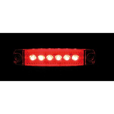 Lampa LED tuli 6 LED-i, 12/24 V, punane, 96 x 20 x 9 mm | HL Autoosad