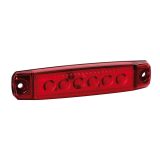 Lampa LED tuli 6 LED-i, 12/24 V, punane, 96 x 20 x 9 mm | HL Autoosad