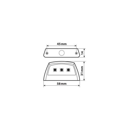 Lampa numbrituli 3 SMD LED-i, 12 V, 58 x 31 x 14 mm, E | HL Autoosad