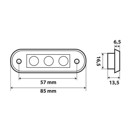 Lampa süvistatav valgusti, 3 LED-valgustit, punane | HL Autoosad