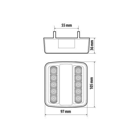 Lampa LED tagatuli 5 funktsiooni 12/24 V | HL Autoosad