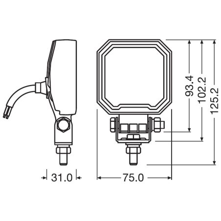 Osram LED töötuli 12/24 V VX80-WD 12 W | HL Autoosad