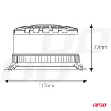 AMiO vilkur 16 LED-i 12/24 V oranž, valge hajuti | HL Autoosad