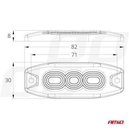 AMiO vilkur iluvõresse 12/24 V, LED 3 x 3 W, E9 | HL Autoosad