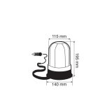 Lampa vilkur oranž magnetiga 130 x 195 mm, E4 | HL Autoosad