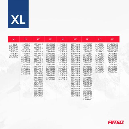 AMiO tekstiil-lumeketid, 2 tk suurus XL | HL Autoosad