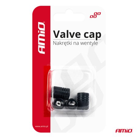 AMiO ventiilikübarad, alumiinium, must, 4 tk | HL Autoosad