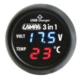 Lampa multifunktsionaalne termomeeter-voltmeeter USB-ga | HL Autoosad