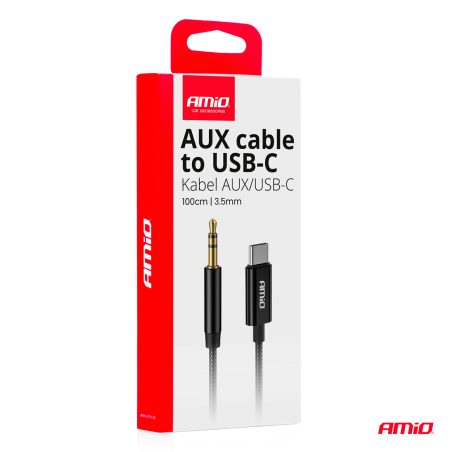 AMiO audiojuhe USB-C – mini-AUX, 1 m | HL Autoosad