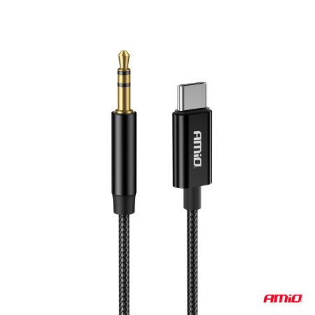 AMiO audiojuhe USB-C – mini-AUX, 1 m | HL Autoosad