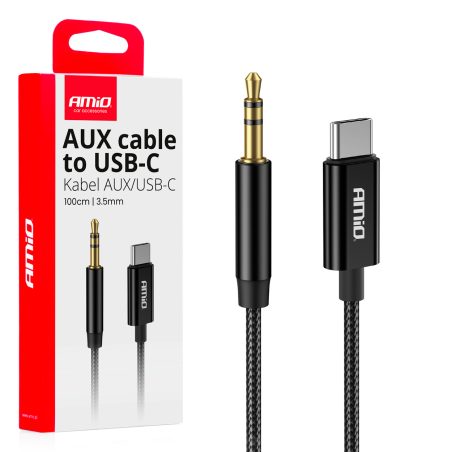 AMiO audiojuhe USB-C – mini-AUX, 1 m | HL Autoosad