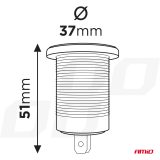 AMiO laadija 2 x USB, punane valgustus, 12–24 V | HL Autoosad