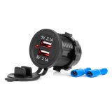 AMiO laadija 2 x USB, punane valgustus, 12–24 V | HL Autoosad