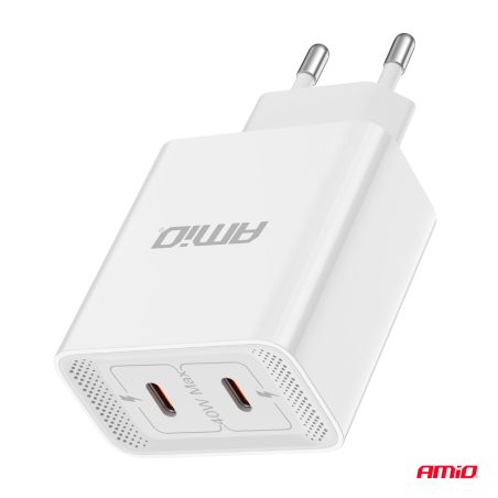 AMiO kiirlaadija 2 x USB-C, 40 W, 230 V | HL Autoosad