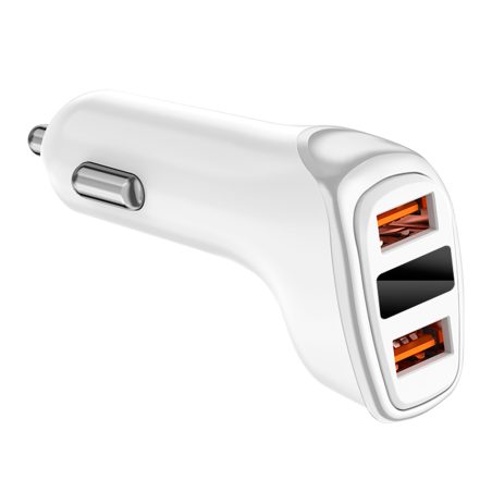 AMiO laadija 2 x USB-A, aku kontrolliga, 3,1 A, 12/24 V | HL Autoosad