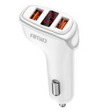 AMiO laadija 2 x USB-A, aku kontrolliga, 3,1 A, 12/24 V | HL Autoosad